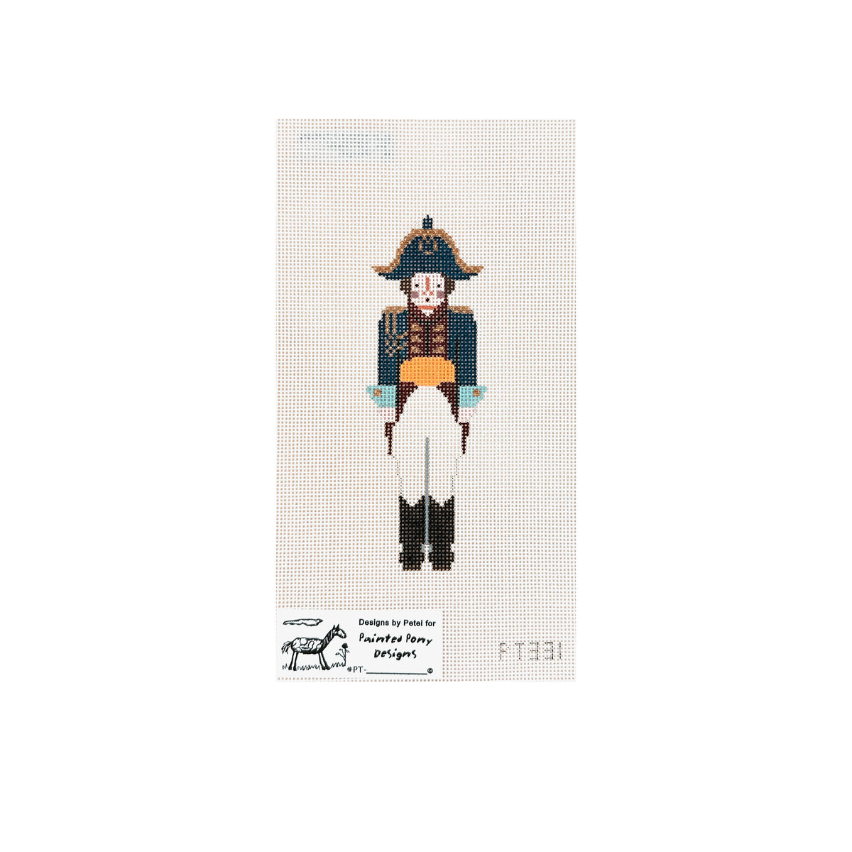 Painted Pony Designs Designs by Petei Napoleonic Ship Captain Needlepoint Canvas