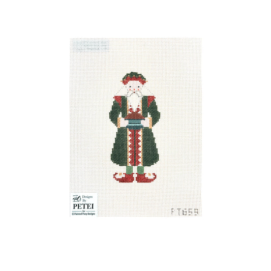 Painted Pony Designs Designs by Petei Plum Puddin' Santa Needlepoint Canvas