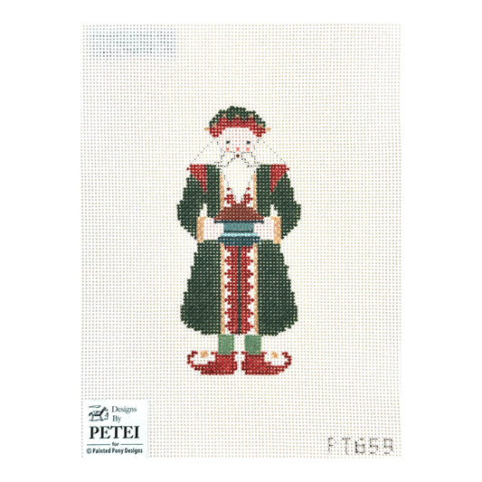 Painted Pony Designs Designs by Petei Plum Puddin' Santa Needlepoint Canvas