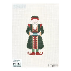 Painted Pony Designs Designs by Petei Plum Puddin' Santa Needlepoint Canvas