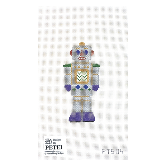 Painted Pony Designs Designs by Petei Robot Needlepoint Canvas