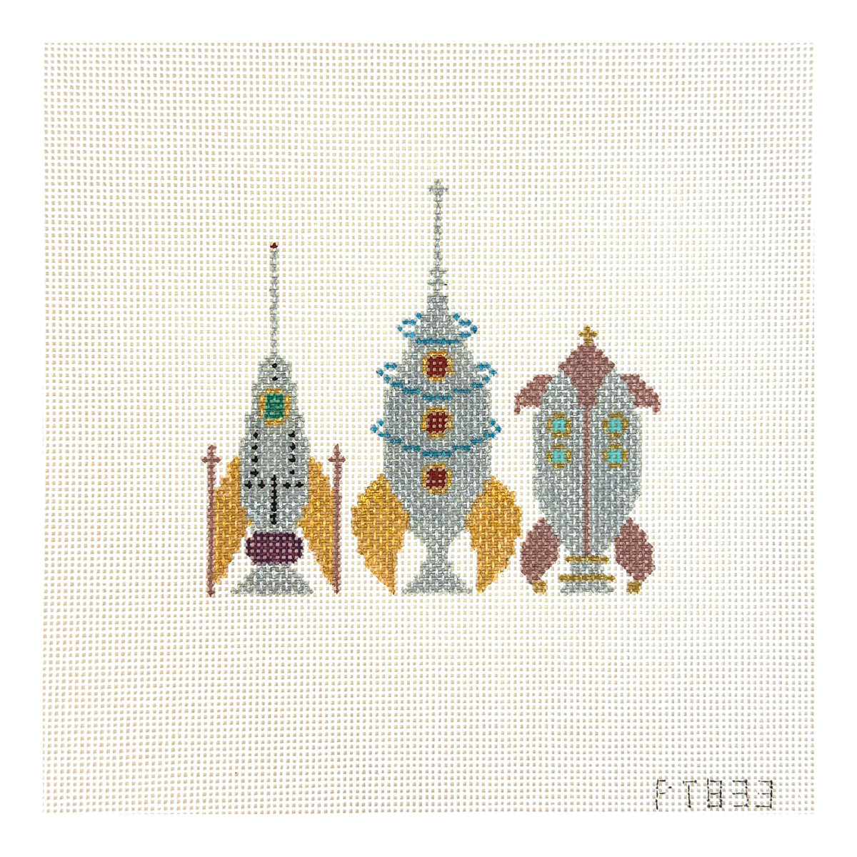 Painted Pony Designs Petei Rocket Ships Needlepoint Canvas