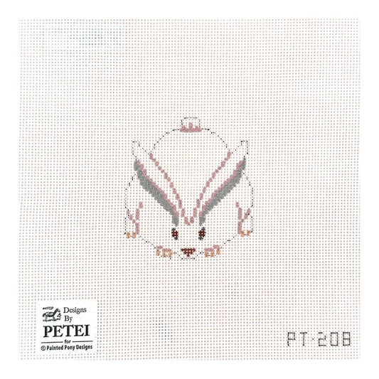 Painted Pony Designs Designs by Petei White Bunny Rabbit Needlepoint Canvas