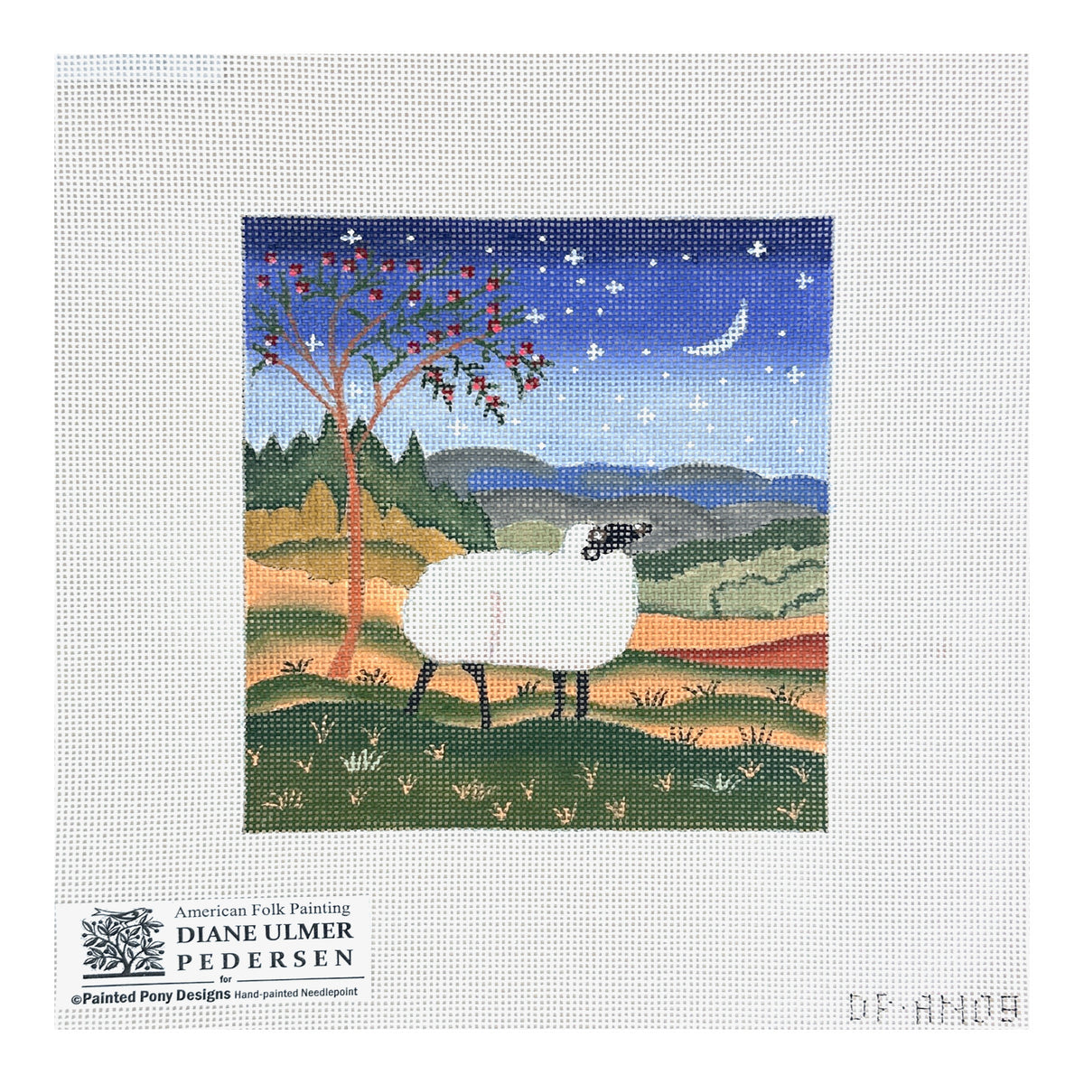 Painted Pony Designs Diane Ulmer Pedersen Night Sheep Needlepoint Canvas