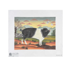 Painted Pony Designs Diane Ulmer Pedersen Country Pig with Butterflies Needlepoint Canvas