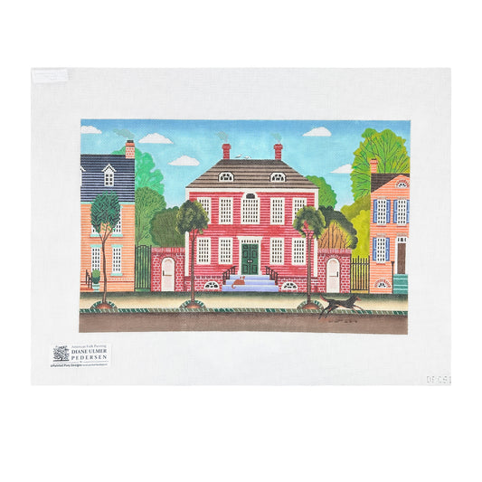 Painted Pony Designs Diane Ulmer Pedersen Morning Townhouse Needlepoint Canvas