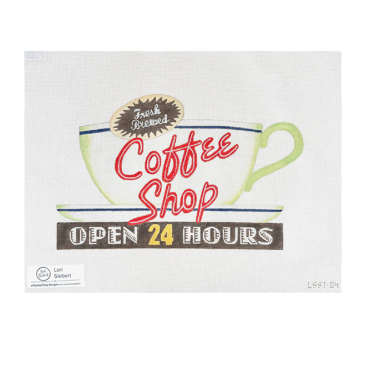 Painted Pony Designs Lori Seibert Coffee Shop Needlepoint Canvas