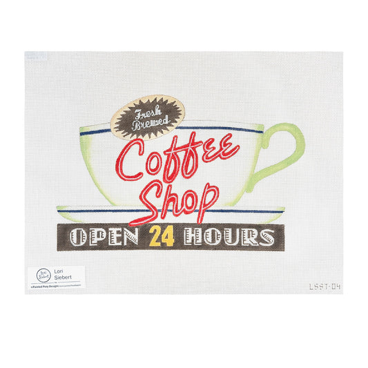 Painted Pony Designs Lori Seibert Coffee Shop Needlepoint Canvas