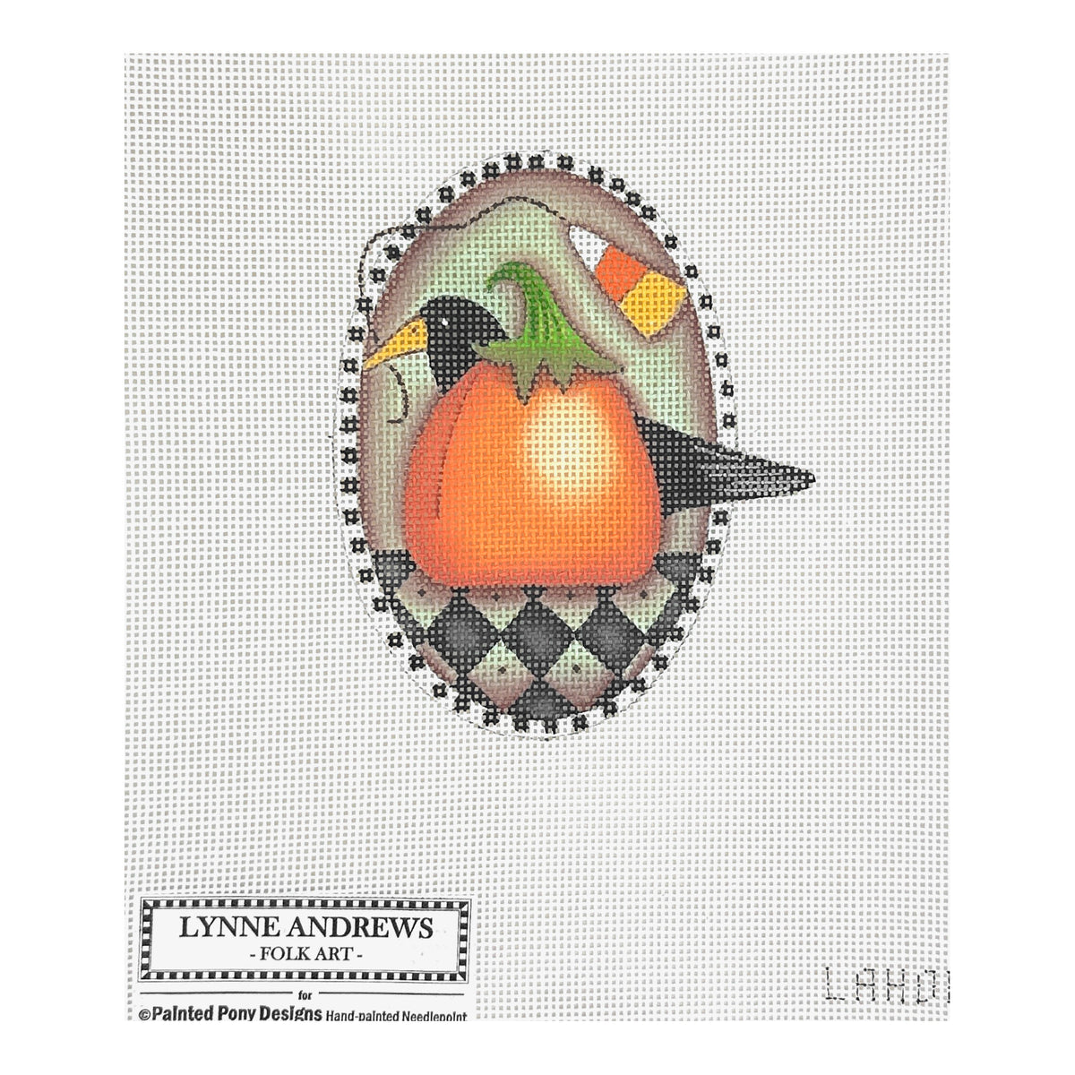 Painted Pony Designs Lynne Andrews Lynne Andrews Pumpkin Crow Needlepoint Canvas