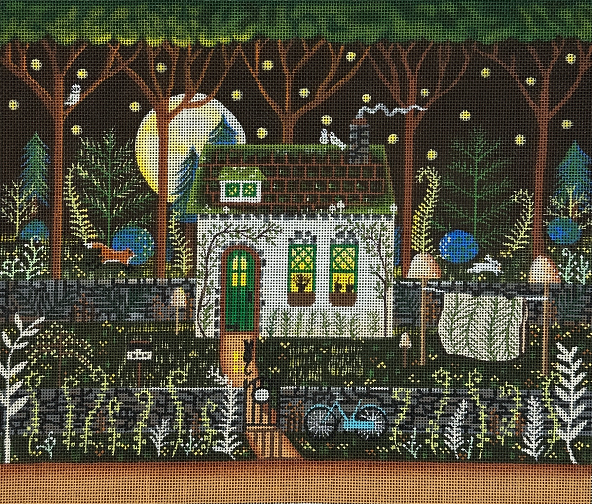 Painted Pony Designs Mary Charles Fern Cottage Needlepoint Canvas