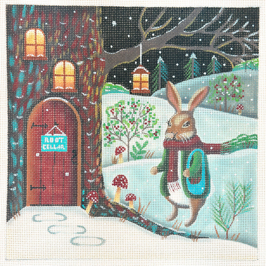 Painted Pony Designs Mary E Charles Woodland Rabbit Needlepoint Canvas