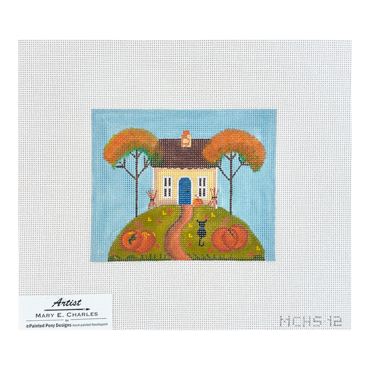 Painted Pony Designs Mary E Charles Autumn Mini House Needlepoint Canvas