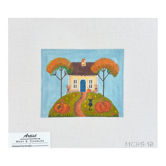 Painted Pony Designs Mary E Charles Autumn Mini House Needlepoint Canvas