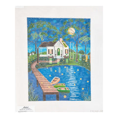 Painted Pony Designs Mary E Charles Cabin the Pond Needlepoint Canvas