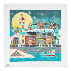 Painted Pony Designs Mary E Charles Coastal Christmas  Needlepoint Canvas