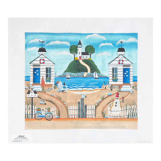 Painted Pony Designs Mary E. Charles Coastal Cottages Needlepoint Canvas