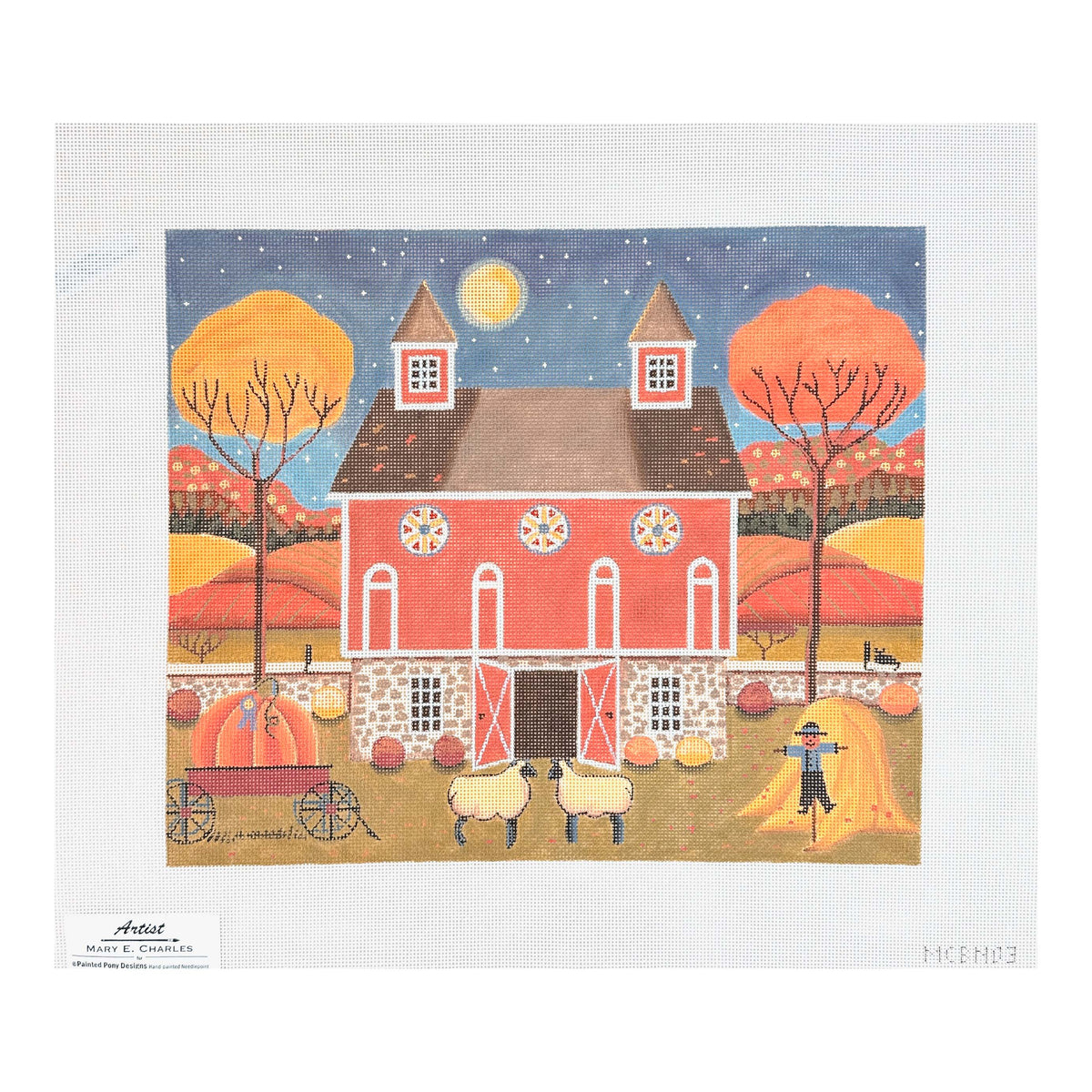Painted Pony Designs Mary E Charles Dutch Hex Barn  Needlepoint Canvas