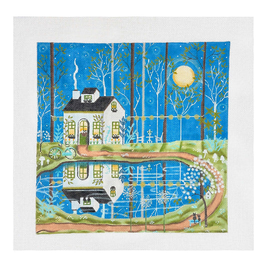Painted Pony Designs Mary E. Charles Enchanted Cottage Needlepoint Canvas