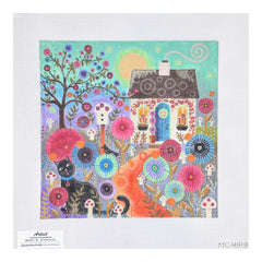 Painted Pony Designs Mary E Charles Kitty Cottage Needlepoint Canvas