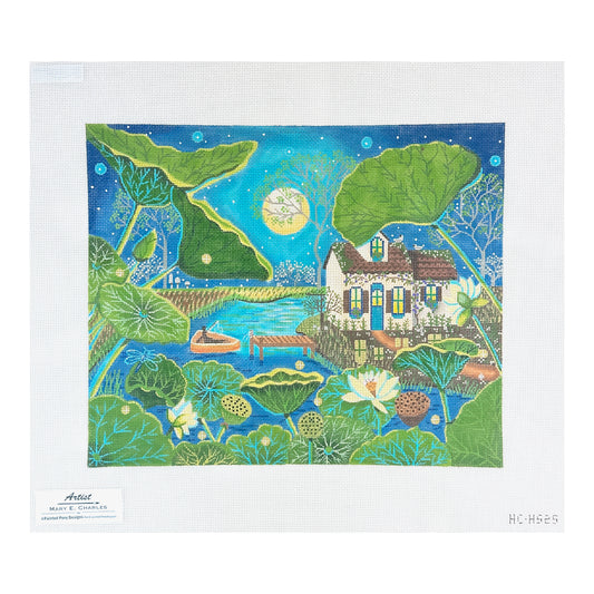 Painted Pony Designs Mary E Charles Lotus Lake Needlepoint Canvas