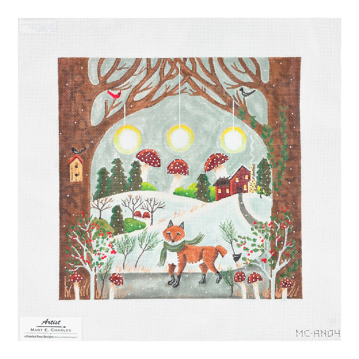 Painted Pony Designs Mary E Charles Meadow and Fox Needlepoint Canvas
