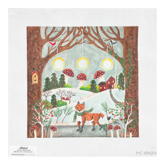 Painted Pony Designs Mary E Charles Meadow and Fox Needlepoint Canvas