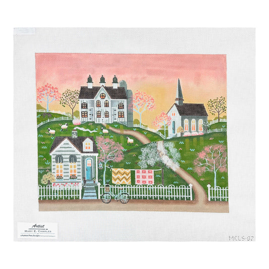 Painted Pony Designs Mary E. Charles Morning Bike Ride Needlepoint Canvas