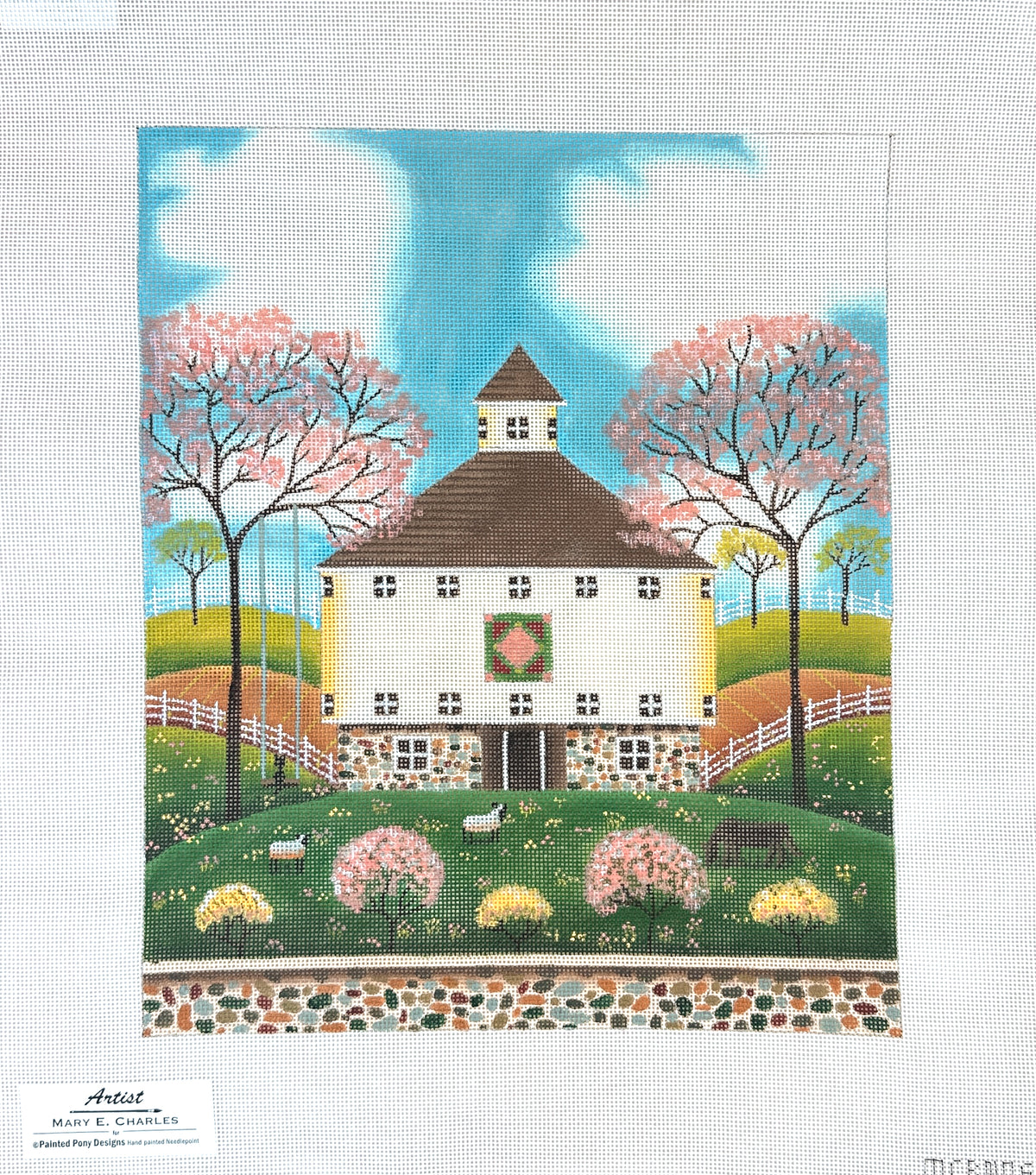Painted Pony Designs Mary E Charles Peaceful Pasture Needlepoint Canvas