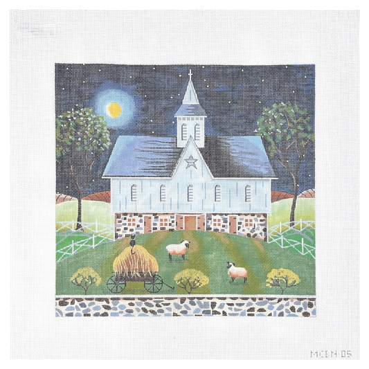 Painted Pony Designs Mary E Charles Star Barn Needlepoint Canvas