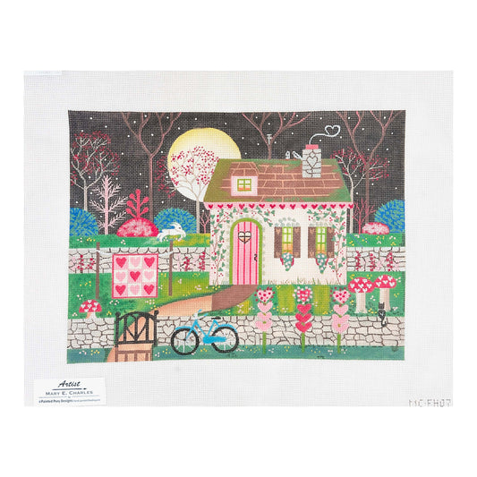 Painted Pony Designs Mary E Charles Sweetheart Cottage Needlepoint Canvas