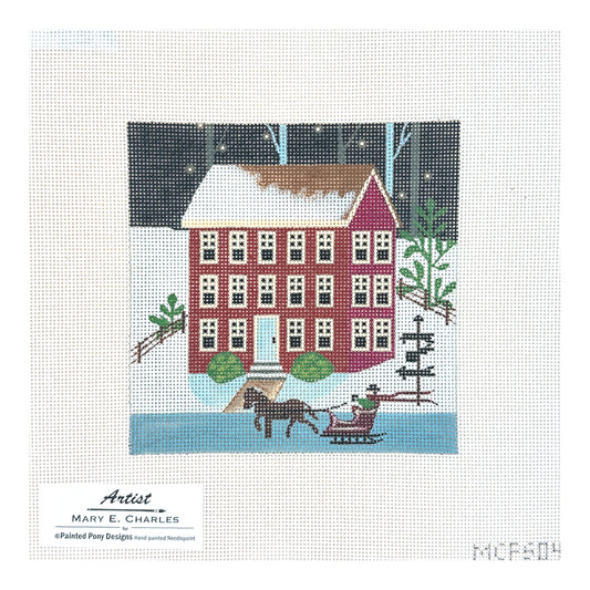 Painted Pony Designs Mary E Charles Winter Bed & Breakfast Needlepoint Canvas