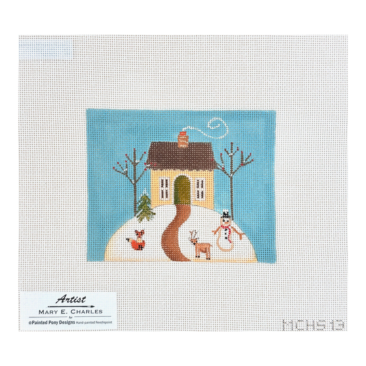 Painted Pony Designs Mary E Charles Winter Mini House Needlepoint Canvas