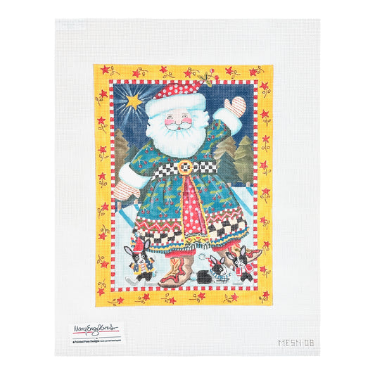 Painted Pony Designs Mary Engelbreit Cheery Cherry Santa Needlepoint Canvas
