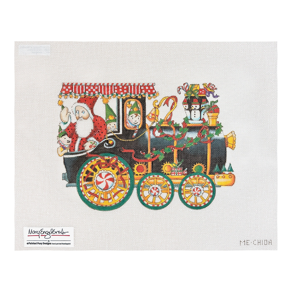 Painted Pony Designs Mary Engelbreit Toyland Train Engine Needlepoint Canvas