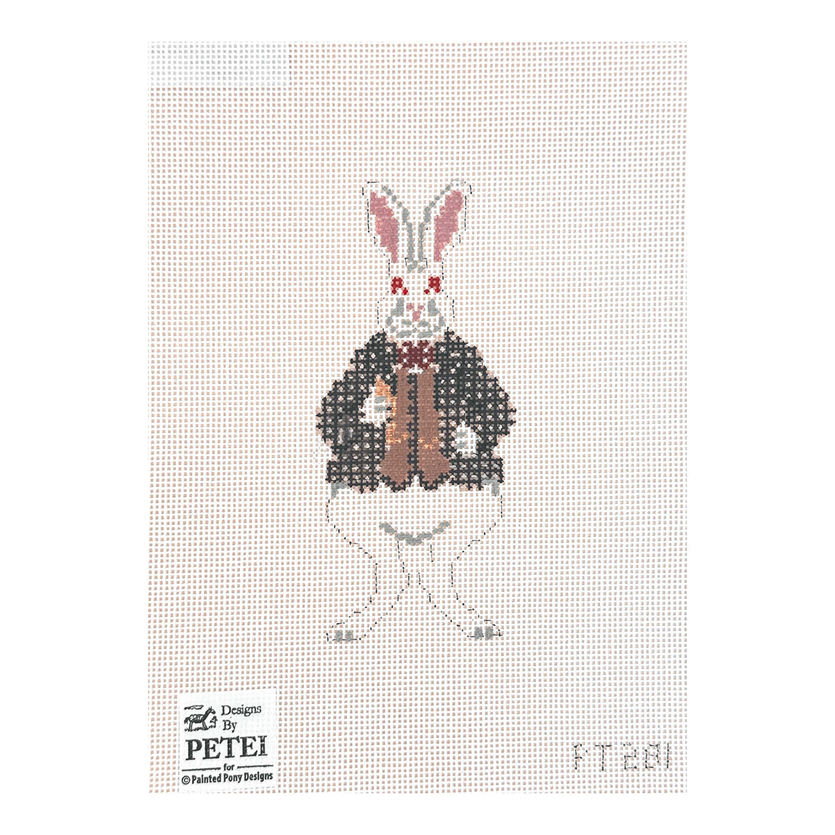 Painted Pony Designs Petei Alice in Wonderland: White Rabbit Needlepoint Canvas