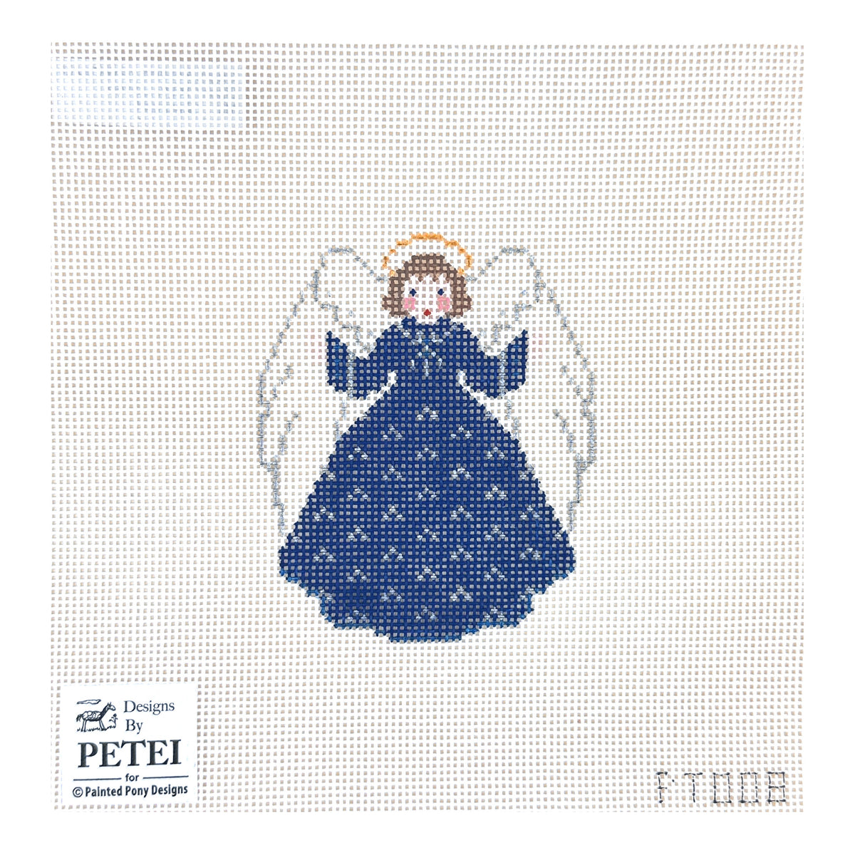 Painted Pony Designs Petei Angel in Dark Blue Needlepoint Canvas