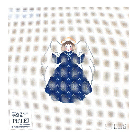 Painted Pony Designs Petei Angel in Dark Blue Needlepoint Canvas