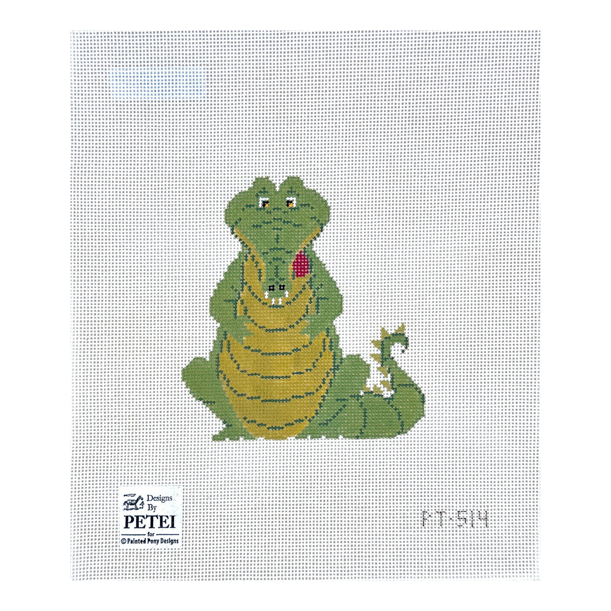 Painted Pony Designs Petei Crocodile Needlepoint Canvas