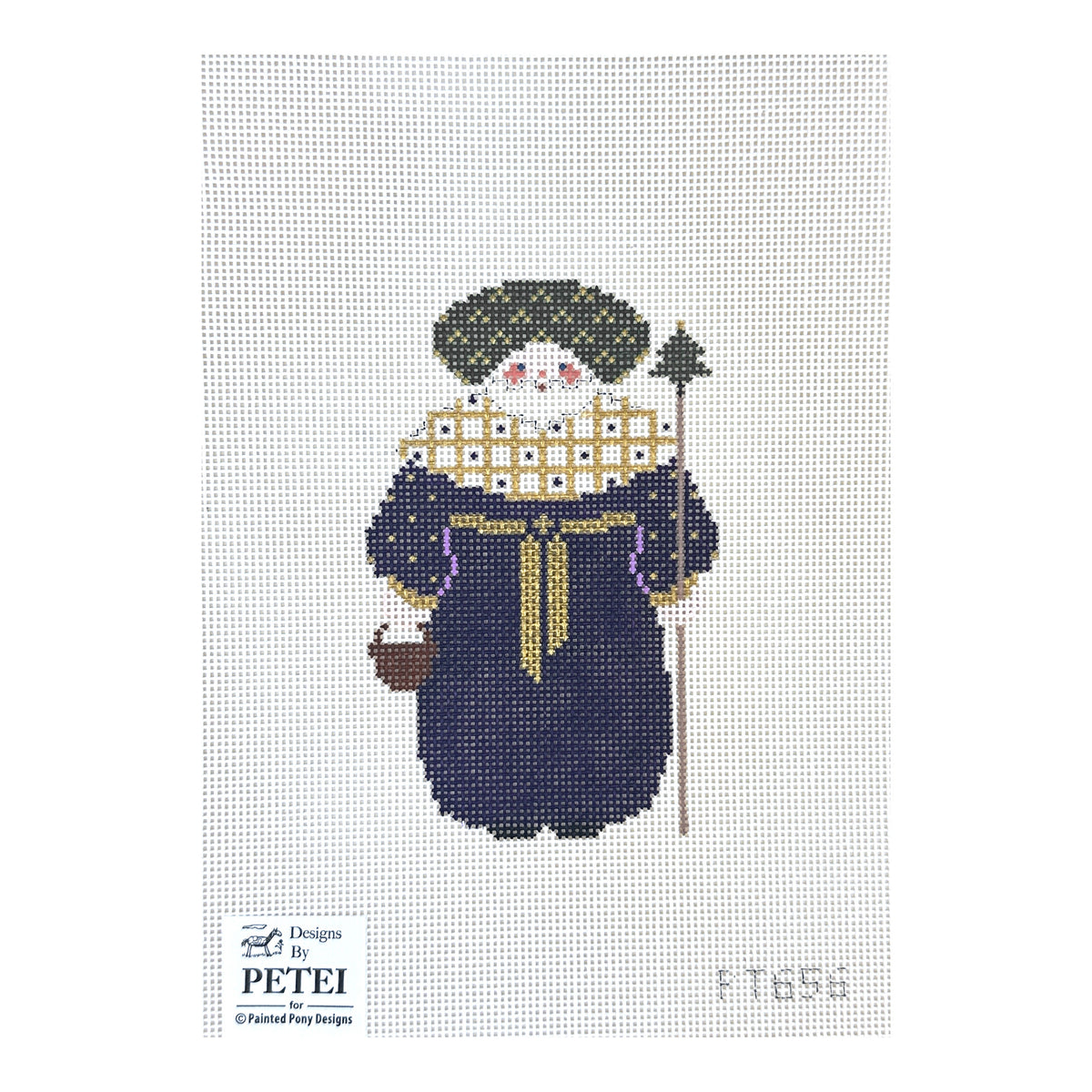 Painted Pony Designs Petei Santas: Elizabethan Santa Needlepoint Canvas