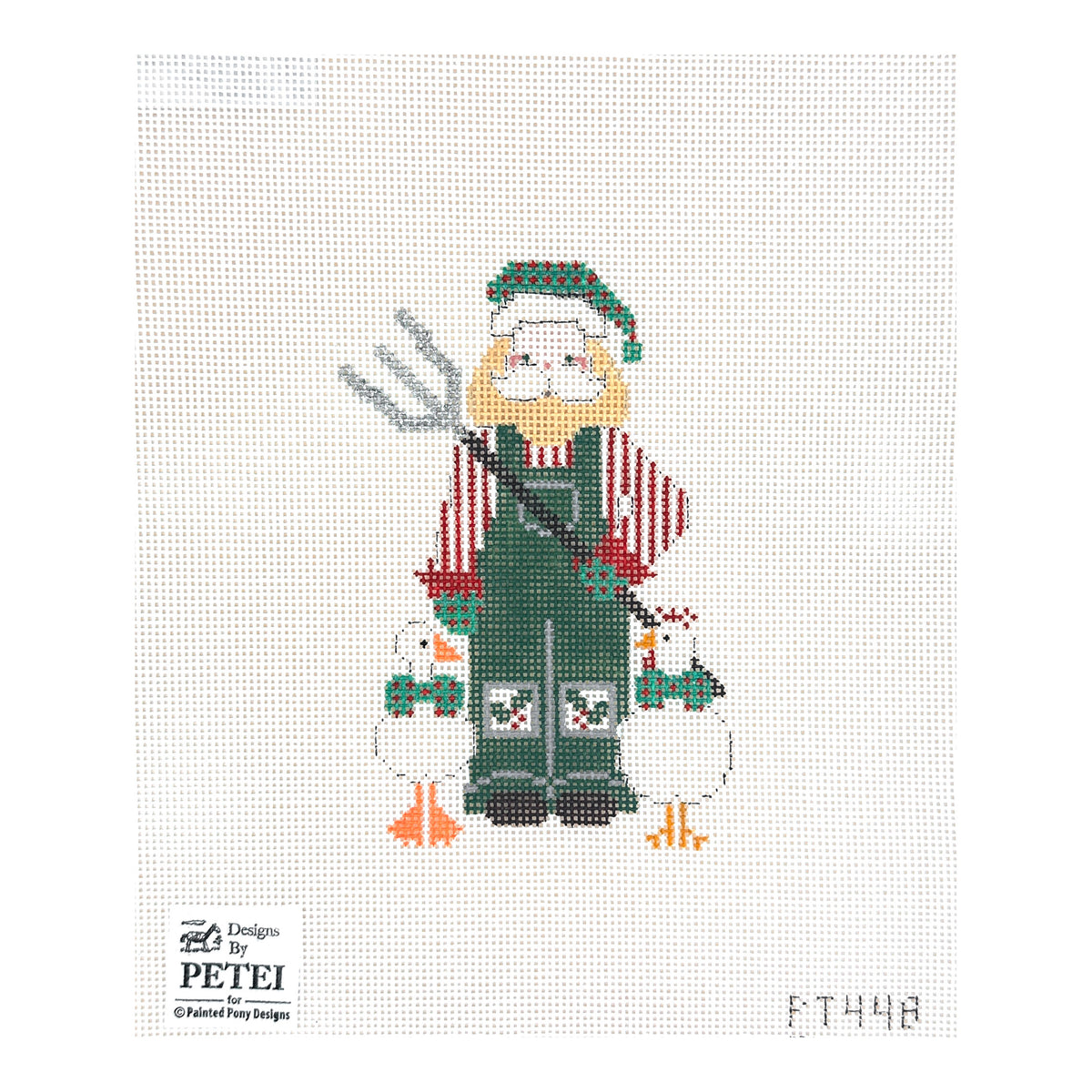 Painted Pony Designs Petei Santas: Farmer Santa Needlepoint Canvas