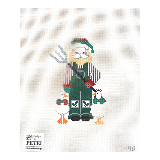 Painted Pony Designs Petei Santas: Farmer Santa Needlepoint Canvas