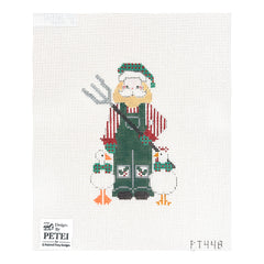 Painted Pony Designs Petei Santas: Farmer Santa Needlepoint Canvas