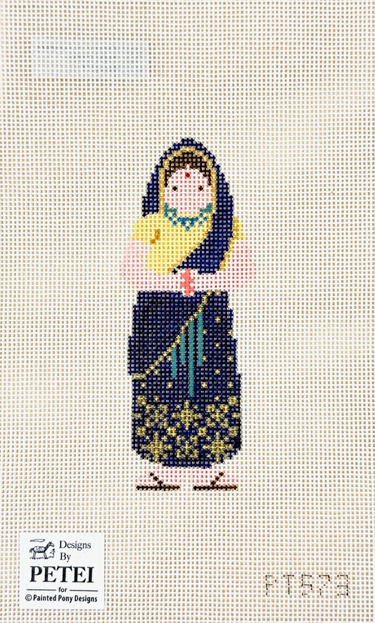 Painted Pony Designs Petei Indian Girl Needlepoint Canvas