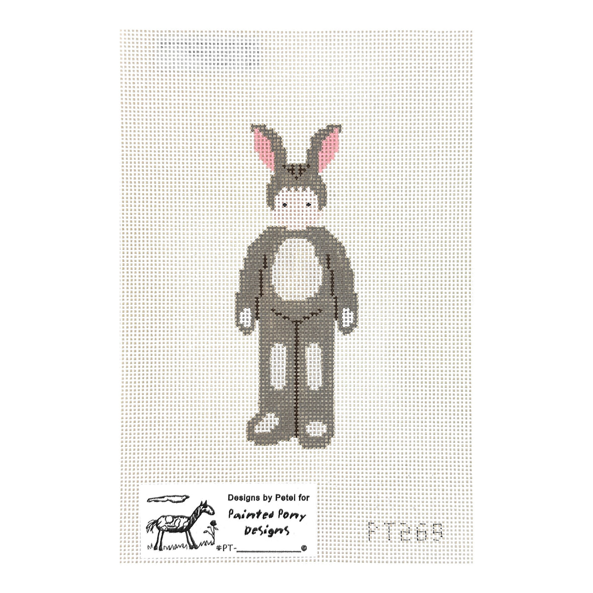 Painted Pony Designs Designs by Petei Kid in Bunny Suit Needlepoint Canvas