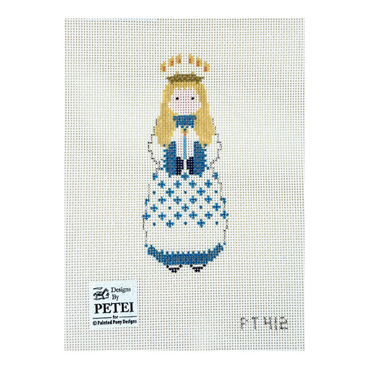 Painted Pony Designs Petei Santas: Santa Lucia Needlepoint Canvas