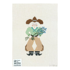 Painted Pony Designs Petei Santas: Bluebonnet Santa Needlepoint Canvas
