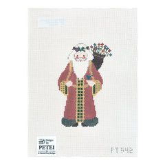 Painted Pony Designs Petei Santas: Flower Santa Needlepoint Canvas