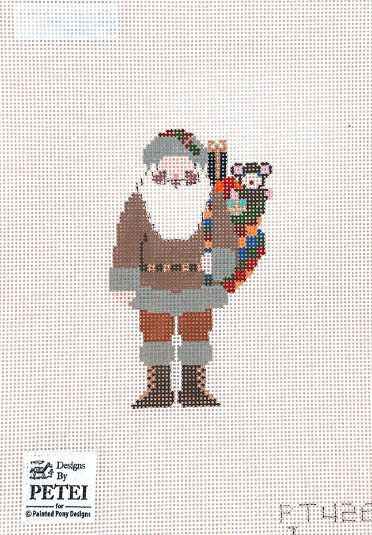 Painted Pony Designs Petei Santas: Frontier Santa Needlepoint Canvas