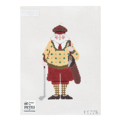Painted Pony Designs Petei Santas: Golfing Santa Needlepoint Canvas