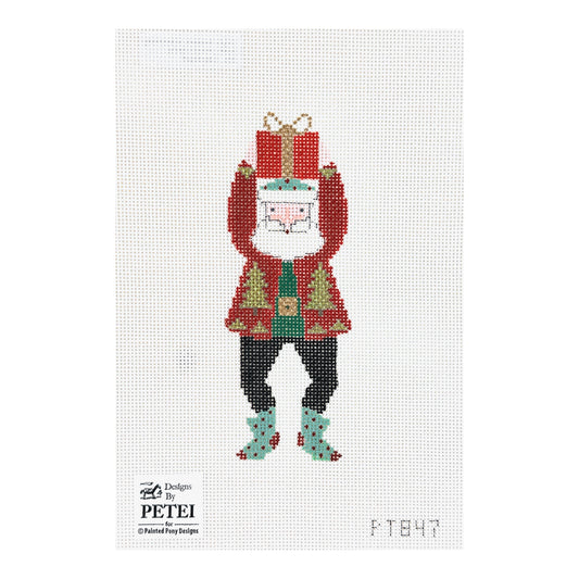Painted Pony Designs Petei Santas: Jump for Joy Santa Needlepoint Canvas